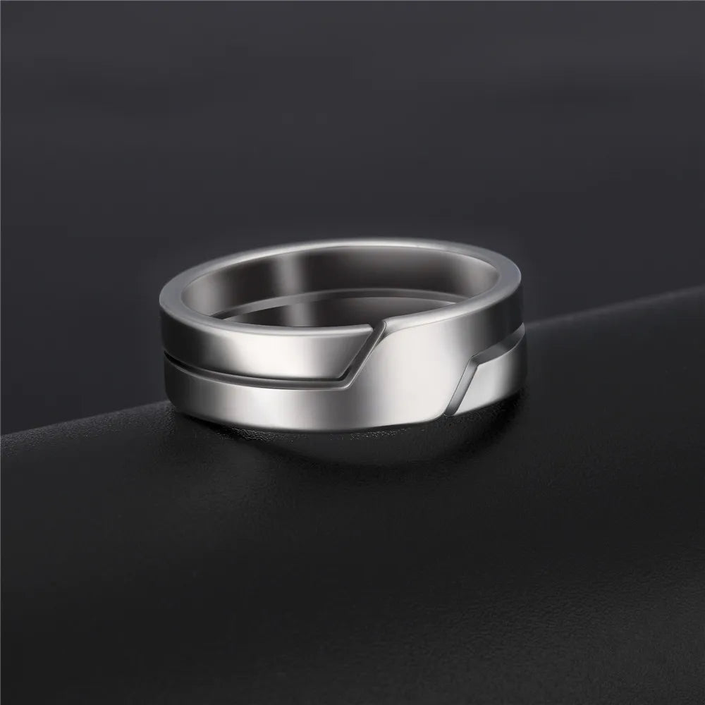 stainless steel minimalist band ring - view 11