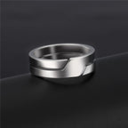 stainless steel minimalist band ring - view 11