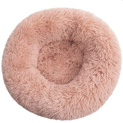 Round plush pet bed in 6 sizes from Prime Deal Zone, suitable for large dogs and cats, winter warm and super soft for cozy sleeping