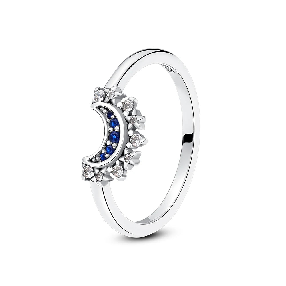 925 Sterling Silver Crown Heart Ring with Zircon