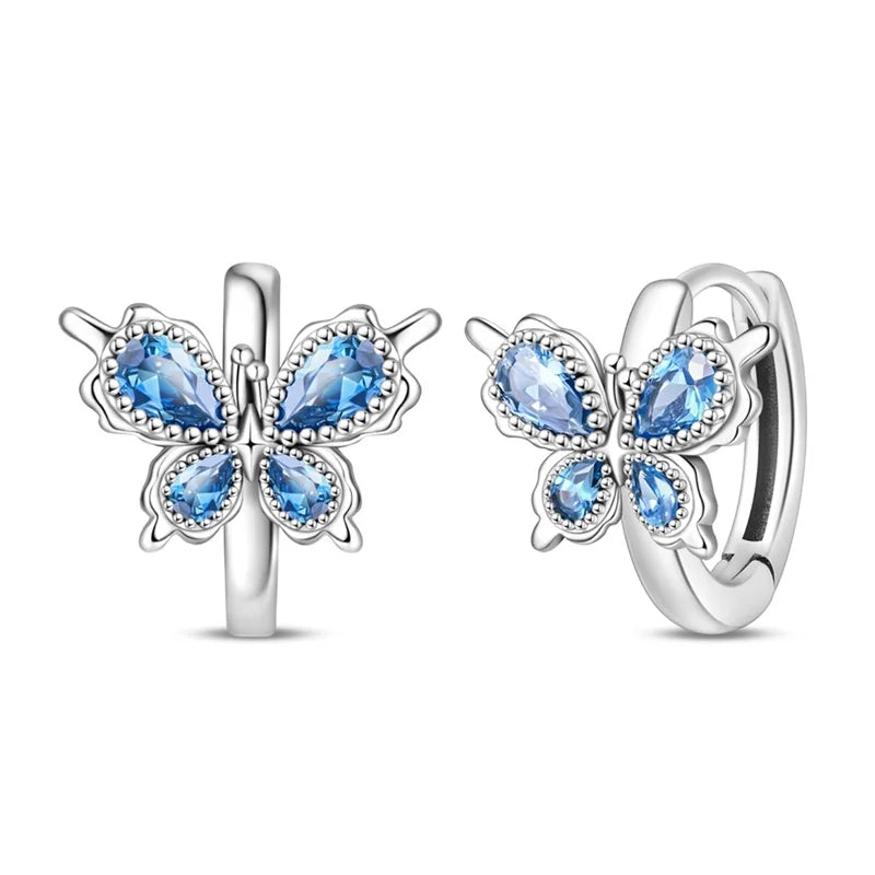 925 Sterling Silver Zircon Drop Earrings — Four-Leaf Clover & Star Designs