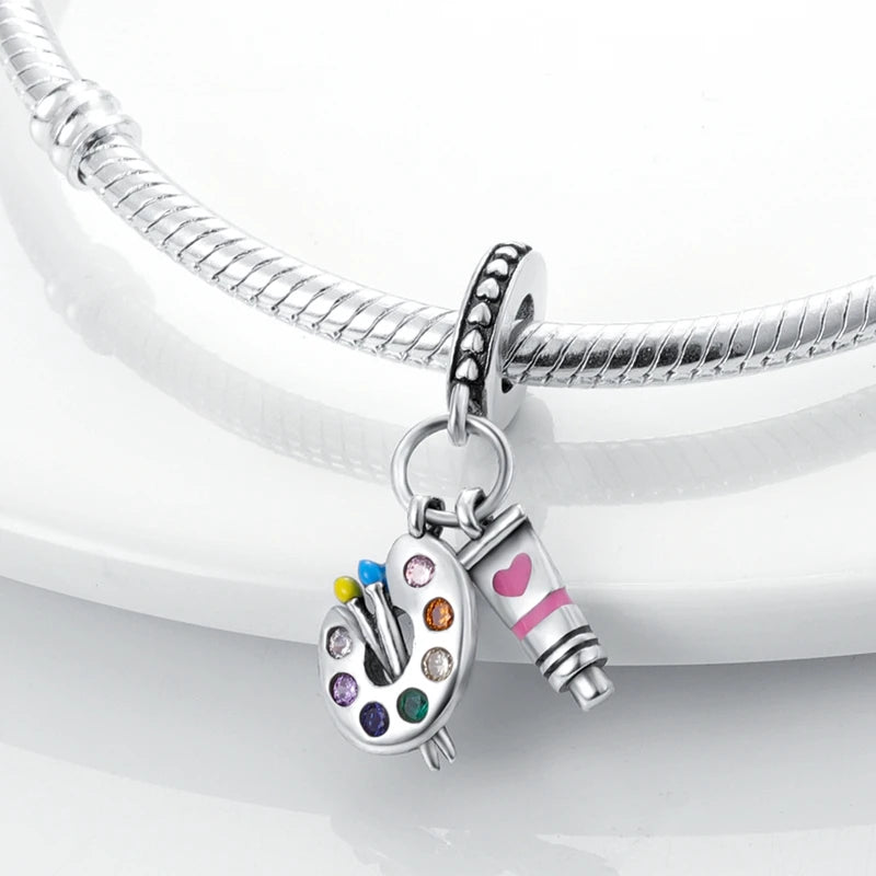 925 sterling silver charm beads, mixed dangle designs - view 16