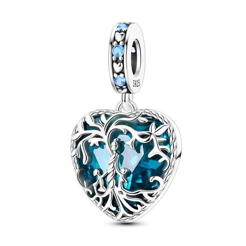 925 Sterling Silver Charm Beads — Hearts, Trees & Sweet Love Designs