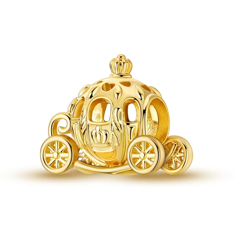 925 Sterling Silver Gold-Tone Charm Beads — Crosses, Bows & Mixed Designs