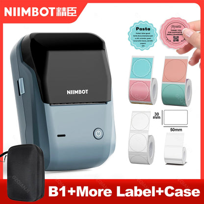 NIIMBOT B1 Mini Bluetooth Label Maker | Portable Thermal Printer for Round, UV & Custom Sticker Labels