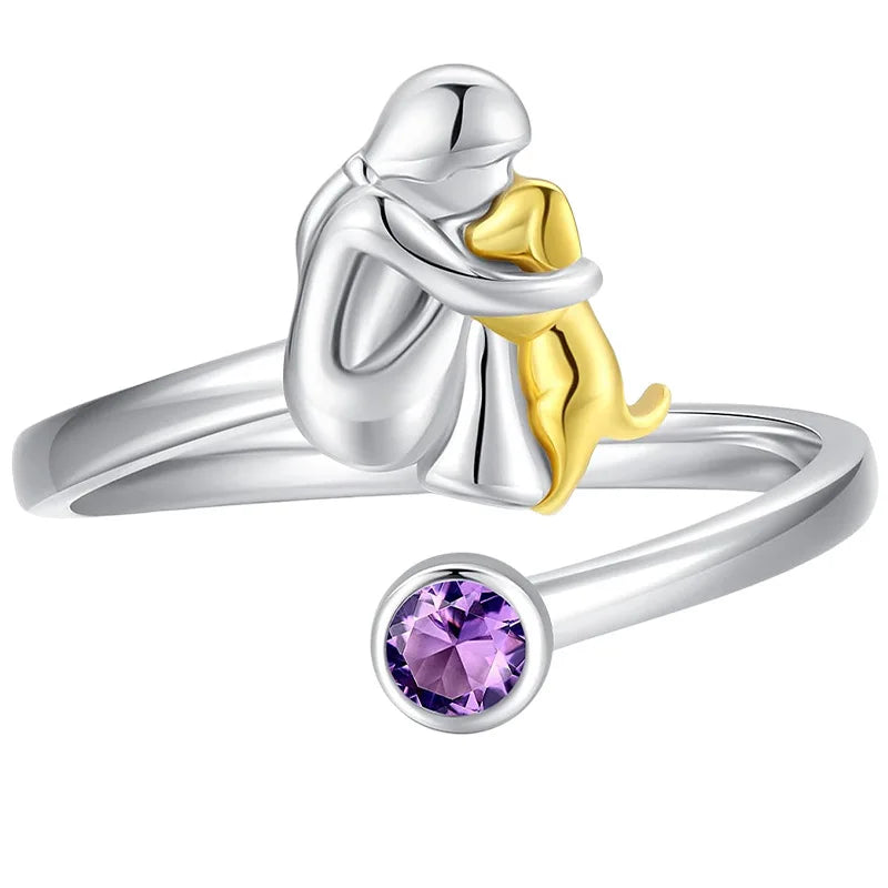 Cute women's necklace featuring a dog pendant with rings, perfect as a birthday gift for pet lovers, by Prime Deal Zone.