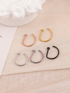 curved barbell nose stud, d-shape tragus hoop - view 5