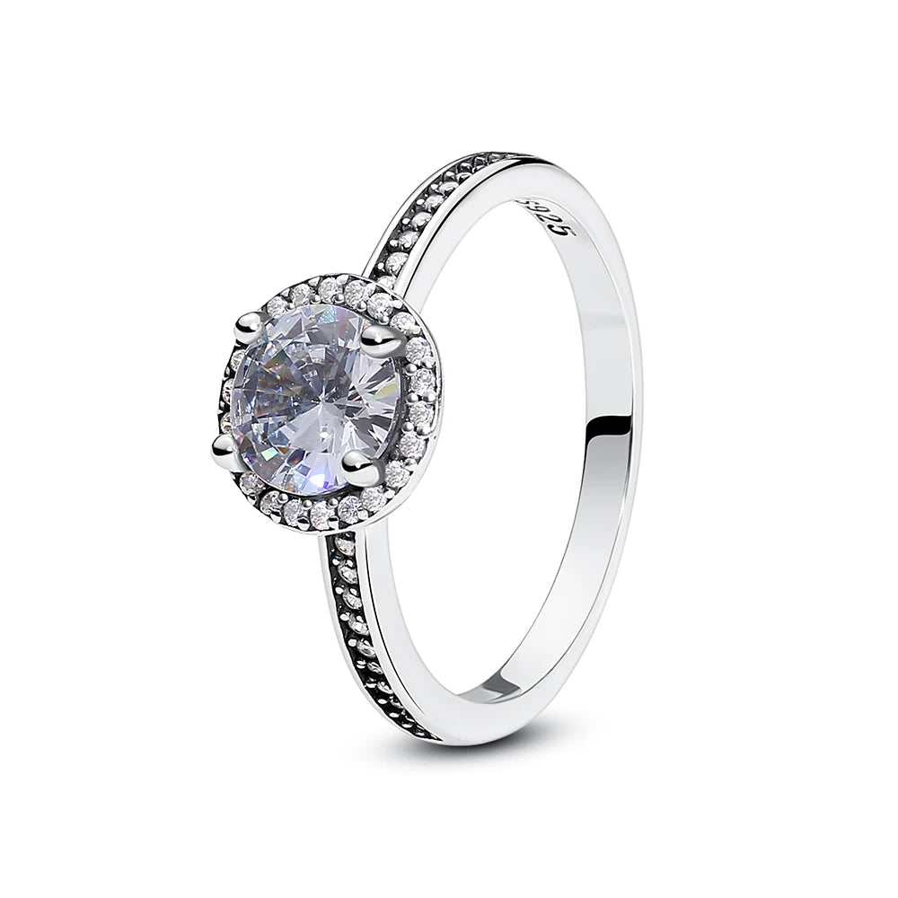 925 Sterling Silver Crown Heart Ring with Zircon