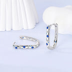 925 Sterling Silver Butterfly & Hoop Earrings — Coloured Zircon Accents