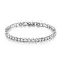 925 sterling silver CZ tennis bracelet, 4mm links - view 9