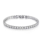 925 sterling silver CZ tennis bracelet, 4mm links - view 9
