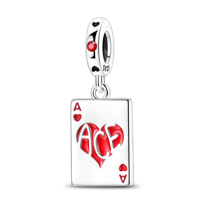 925 Sterling Silver Red Wine & Chili Charm Beads