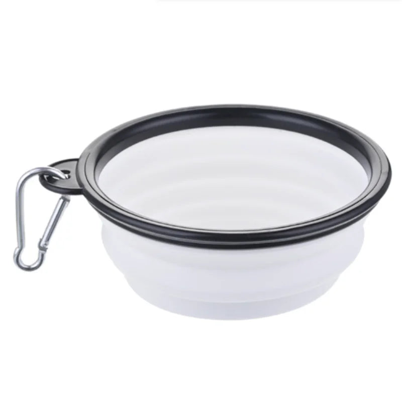 Durable TPR portable pet food and water bowl by Prime Deal Zone, collapsible silicone design for cats and dogs travel outdoor use