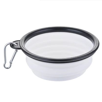 Durable TPR portable pet food and water bowl by Prime Deal Zone, collapsible silicone design for cats and dogs travel outdoor use