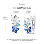 925 sterling silver butterfly hoop earrings, coloured zircon accents - view 9