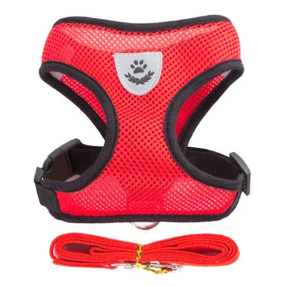 Adjustable polyester cat harness vest with leash and collar, suitable for small to medium dogs and puppies, Prime Deal Zone.