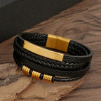 men's multi-layer woven leather bracelet - view 4
