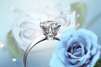 Sterling silver moissanite solitaire ring, prong setting - view 4
