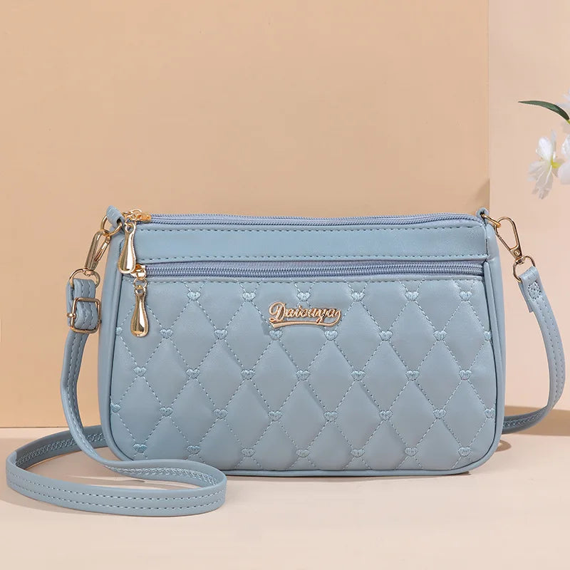 Leather embroidery messenger bag for women by Prime Deal Zone, stylish handbag with intricate embroidery and a versatile design