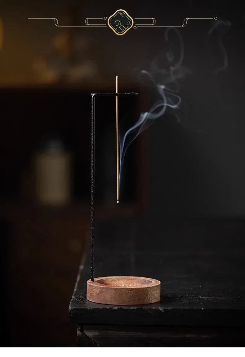 Wooden round incense burner and stick holder by Prime Deal Zone, decorative tray for bedroom, yoga, or home aromatherapy decor.