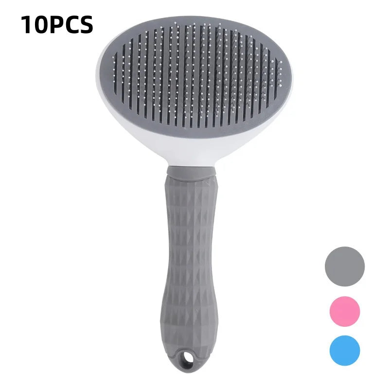 Prime Deal Zone self-cleaning pet dog and cat brush with grooming comb for grooming, dematting, and removing pet hair.