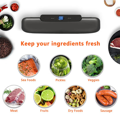 Prime Deal Zone SaengQ vacuum sealer packaging machine with vacuum bags for food preservation and sealing.