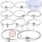 925 sterling silver charm bracelet, pave zirconia - view 1