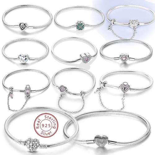 925 sterling silver charm bracelet, pave zirconia - view 1