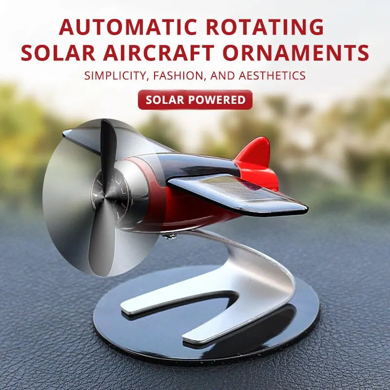 Solar airplane desktop ornament by Prime Deal Zone, featuring a creative car decoration and interior accessory for car enthusiasts.