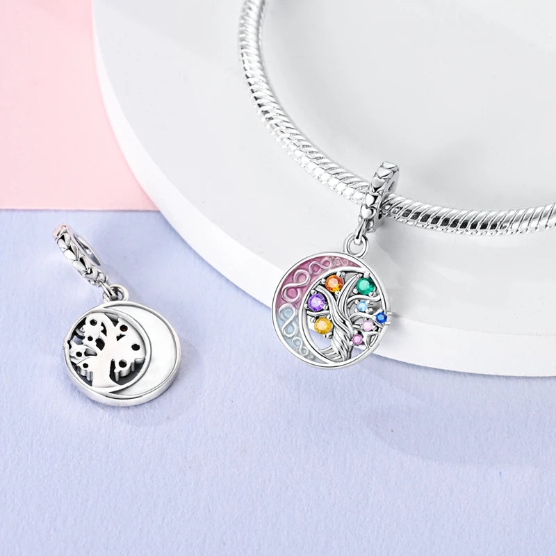 925 sterling silver charm beads, love family and life designs - view 16
