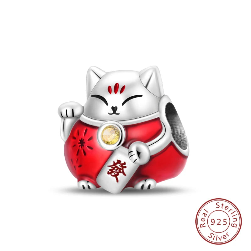 925 Sterling Silver Red Wine & Chili Charm Beads