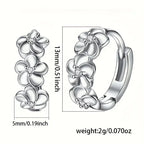 925 sterling silver camellia hoop earrings, floral pattern - view 5