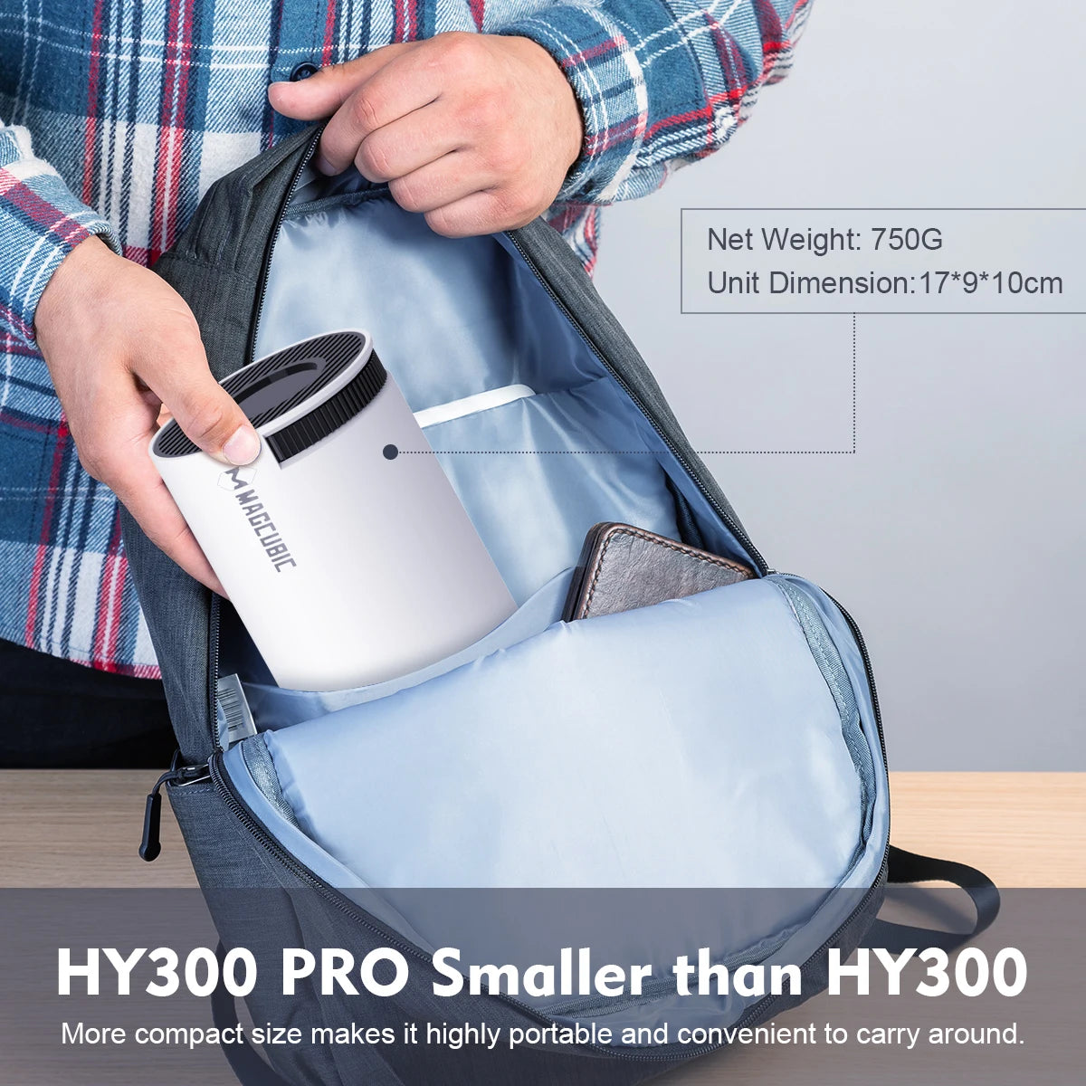 Prime Deal Zone Magcubic HY300 Pro smart projector displaying vibrant 8K images with dual WiFi6 and Bluetooth 5.4 connectivity.