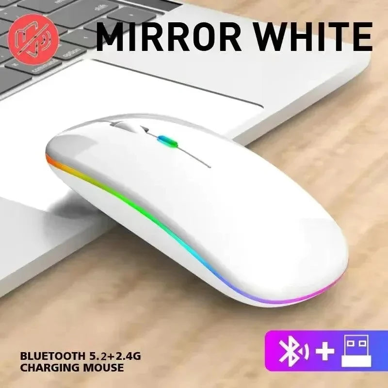Wireless Prime Deal Zone rechargeable silent LED backlit optical mouse with Bluetooth and 2.4GHz receiver for PC and laptop.