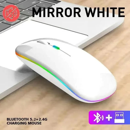 Wireless Prime Deal Zone rechargeable silent LED backlit optical mouse with Bluetooth and 2.4GHz receiver for PC and laptop.