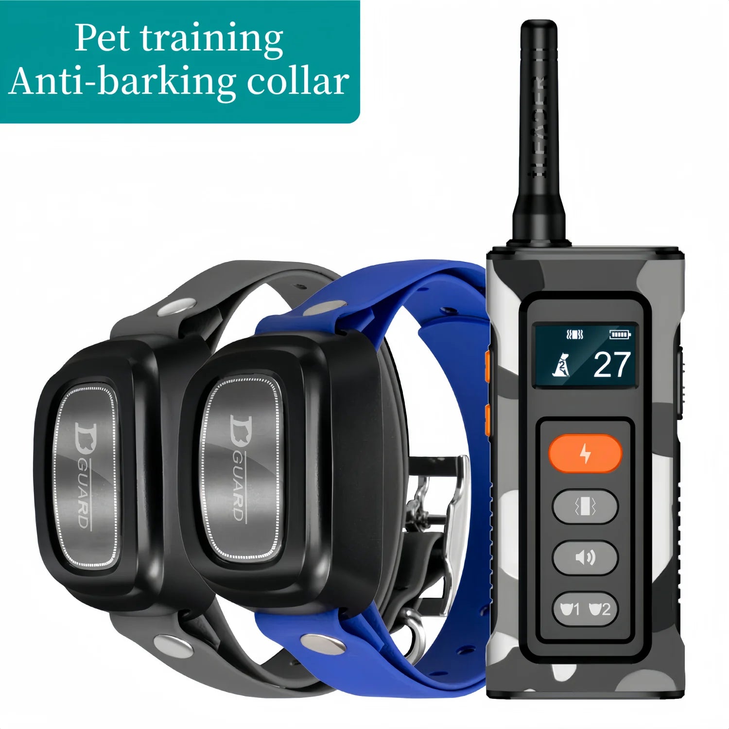 Waterproof Prime Deal Zone remote control dog training collar with shock and vibration for dogs 8-150lbs, 3300ft range.