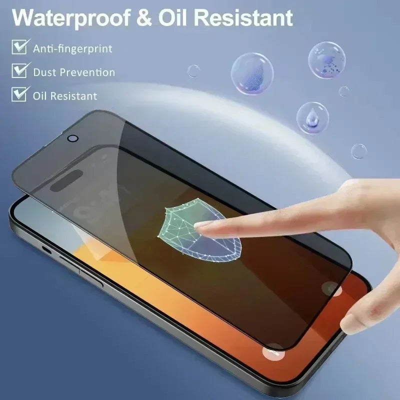 Prime Deal Zone 5-pack anti-peep privacy tempered glass screen protectors for iPhone 12 to 17 Pro Max, designed to block side viewing angles.
