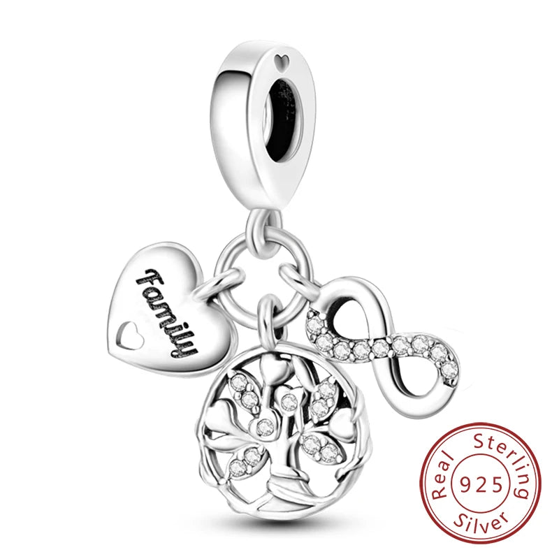925 Sterling Silver Charm Beads — Love, Family & Life Designs