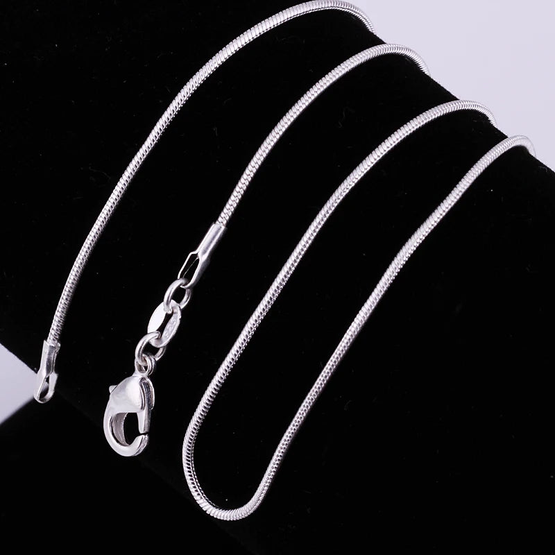 925 Sterling Silver Solid Snake Chain Necklace