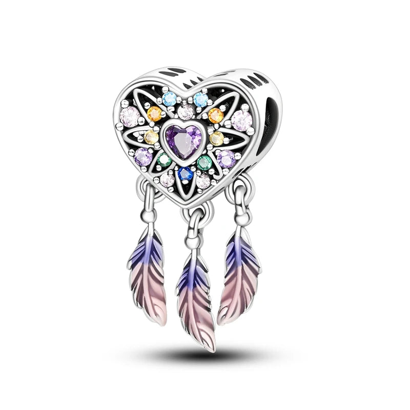 925 Sterling Silver Charm Beads — Mixed Dangle Designs