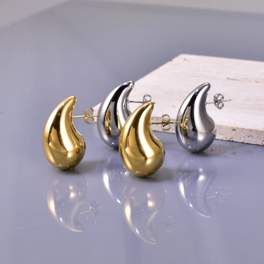 Elegant stainless steel hollow earrings for women, featuring a light luxury and simple design, by Prime Deal Zone.