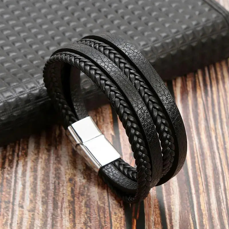 men's multi-layer woven leather bracelet - view 14