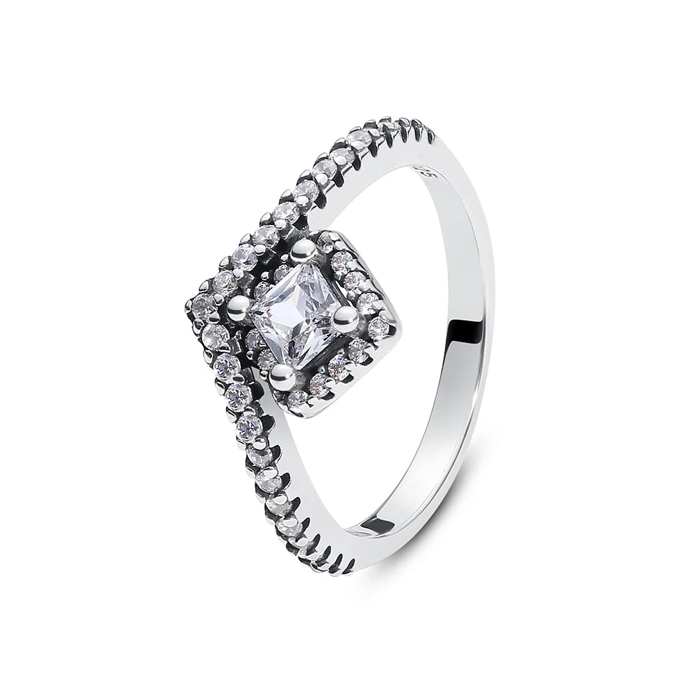 925 Sterling Silver Crown Heart Ring with Zircon