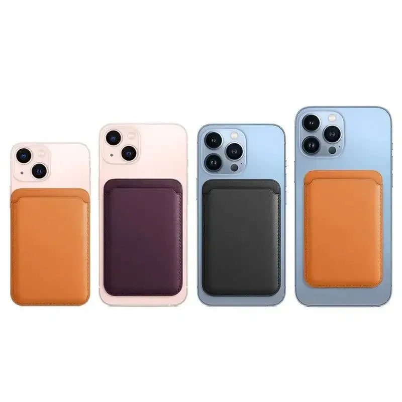 Prime Deal Zone Magsafe magnetic leather wallet case for iPhone and Samsung with card holder and magnet covers.