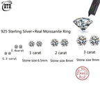 Sterling silver moissanite six-jaw stud earrings - view 3
