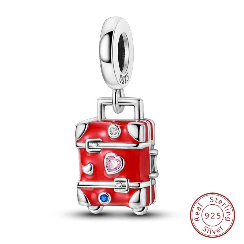925 Sterling Silver Red Wine & Chili Charm Beads