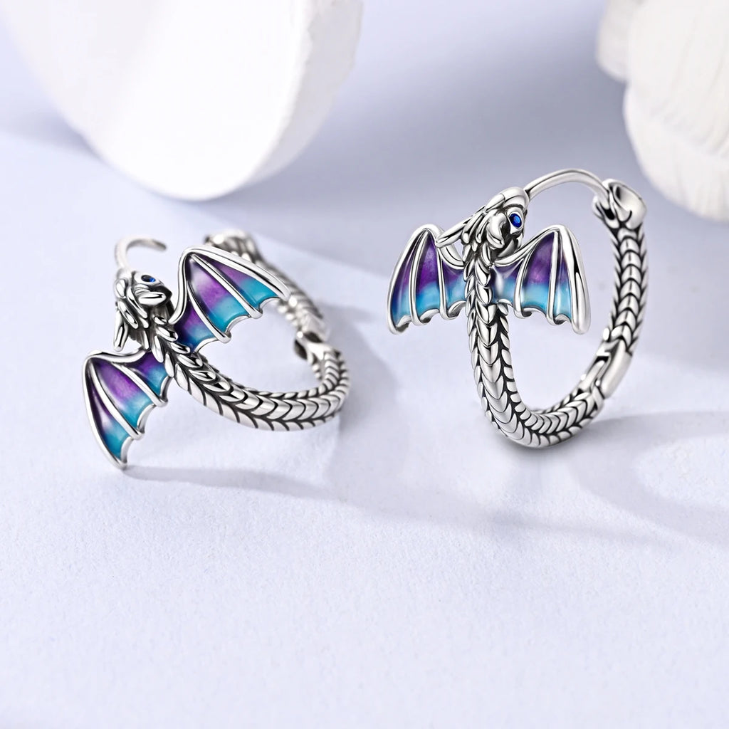 925 sterling silver butterfly hoop earrings, coloured zircon accents - view 20