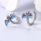 925 sterling silver butterfly hoop earrings, coloured zircon accents - view 20