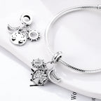 925 sterling silver charm beads, love family and life designs - view 18