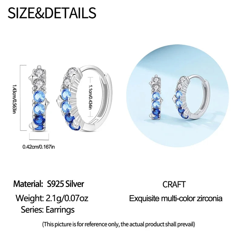 925 sterling silver zircon drop earrings, four-leaf clover and star - view 15
